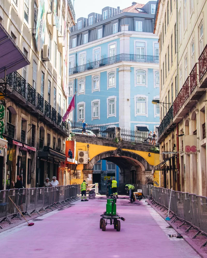 Růžová ulice v Lisabonu