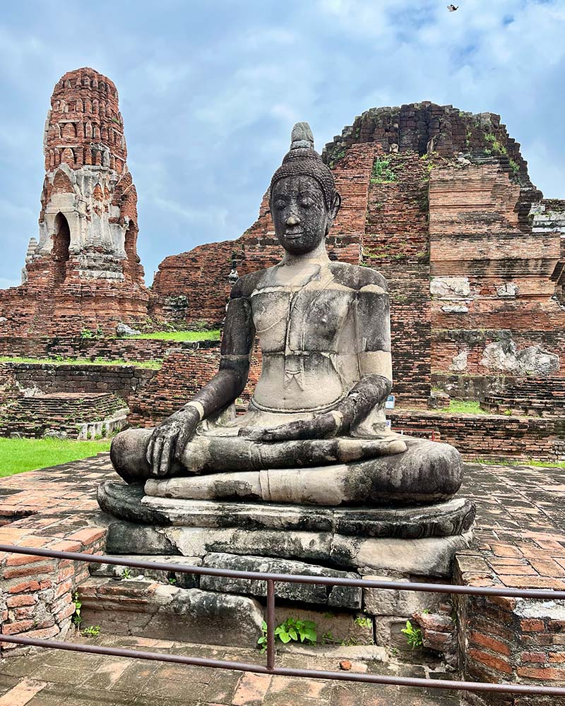 Socha Buddhy v Wat Mahathat, Ayutthaya