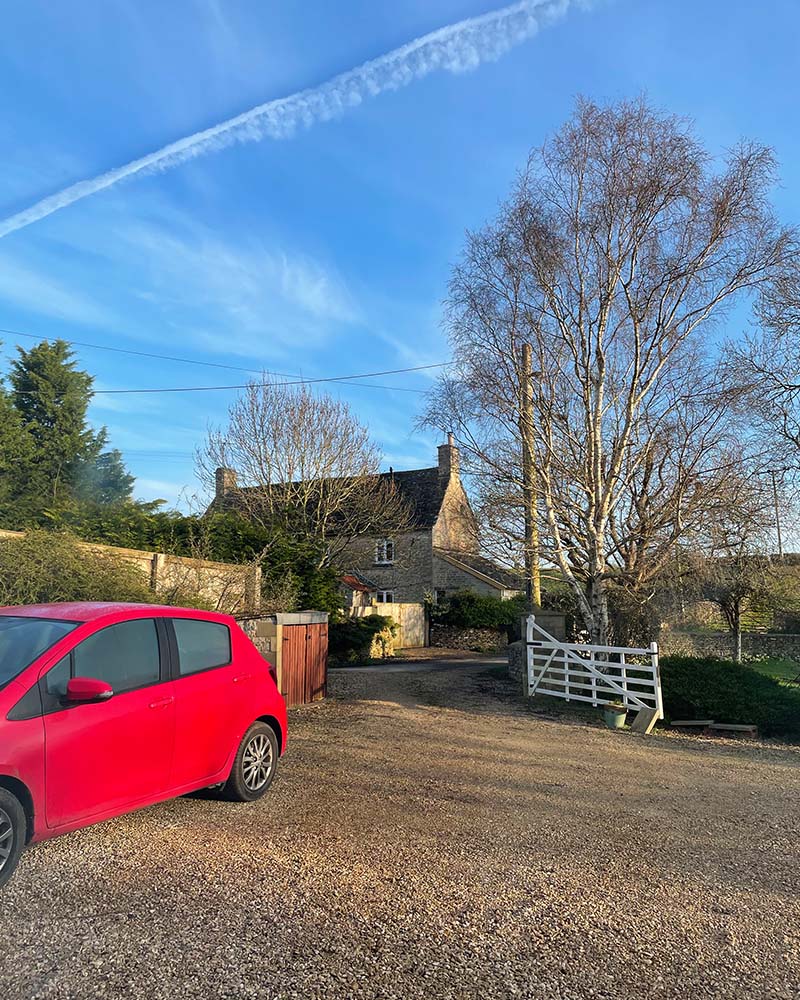 Výhled z naší chalupy v Cotswolds